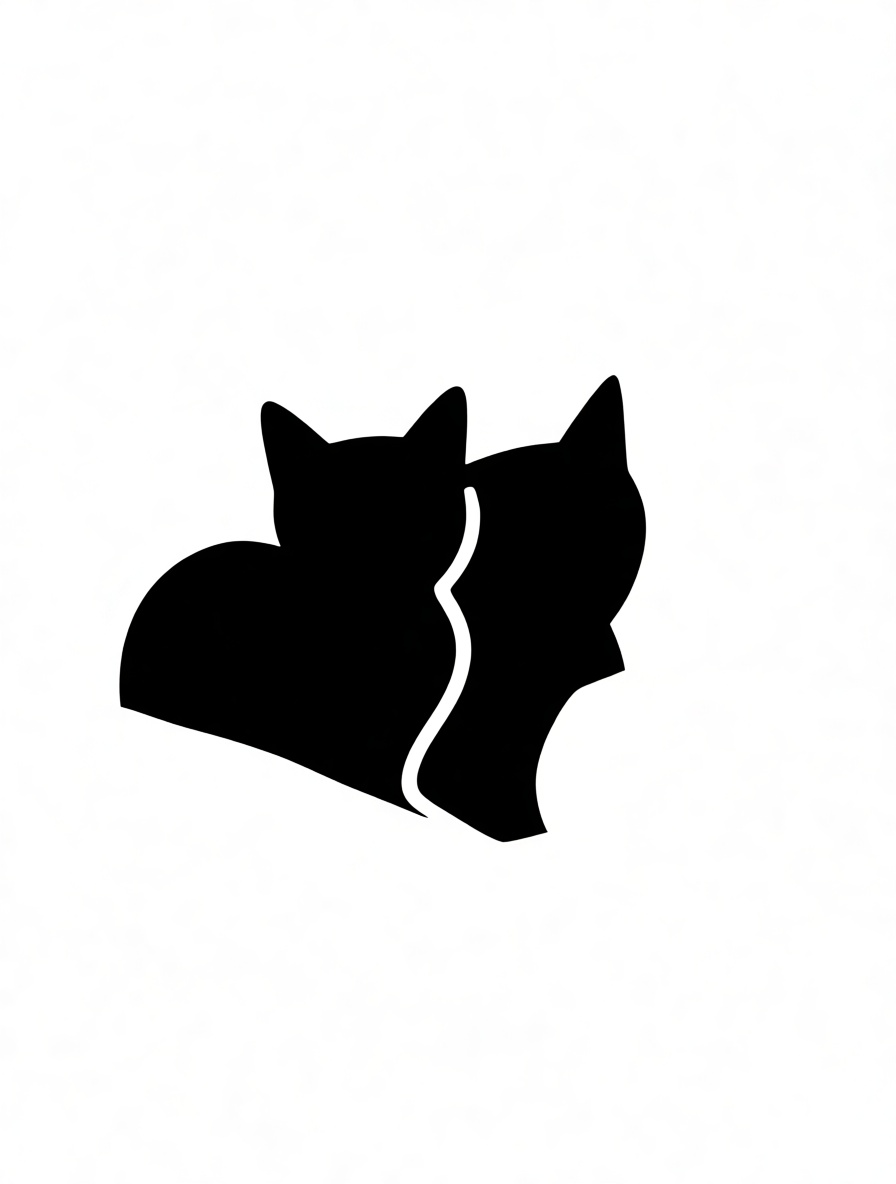 Two Cats Silhouette free 3D printable STL