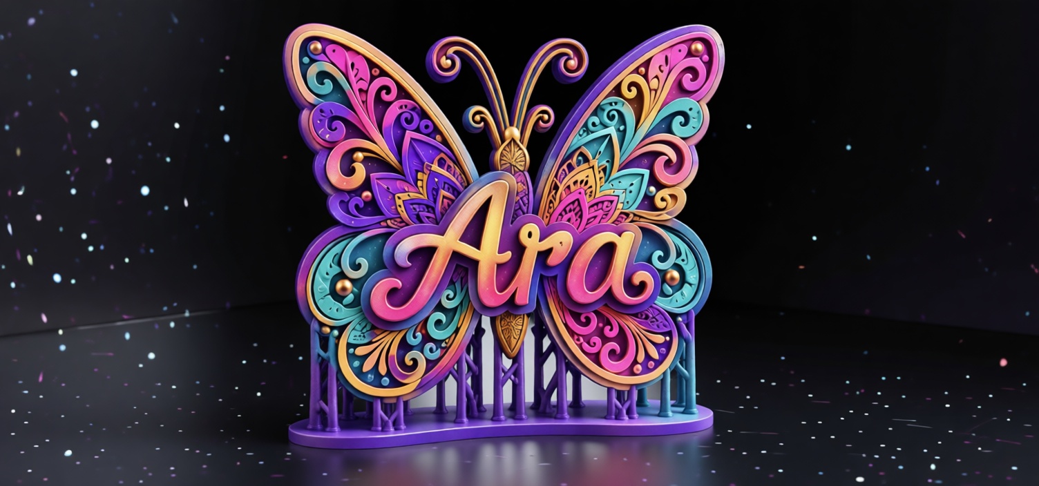 Butterfly Name Plaque free 3D printable STL