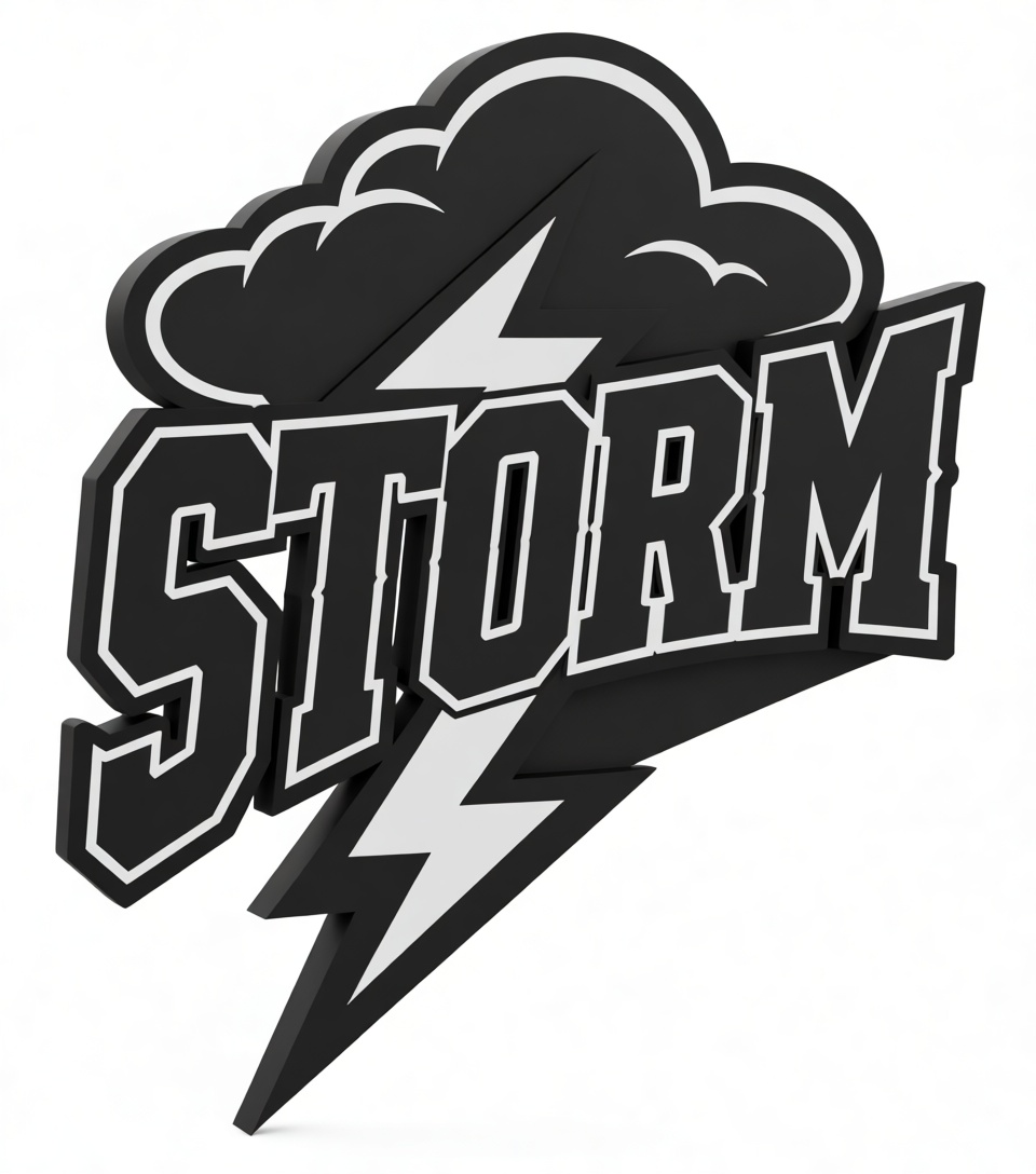Storm Logo Plaque free 3D printable STL
