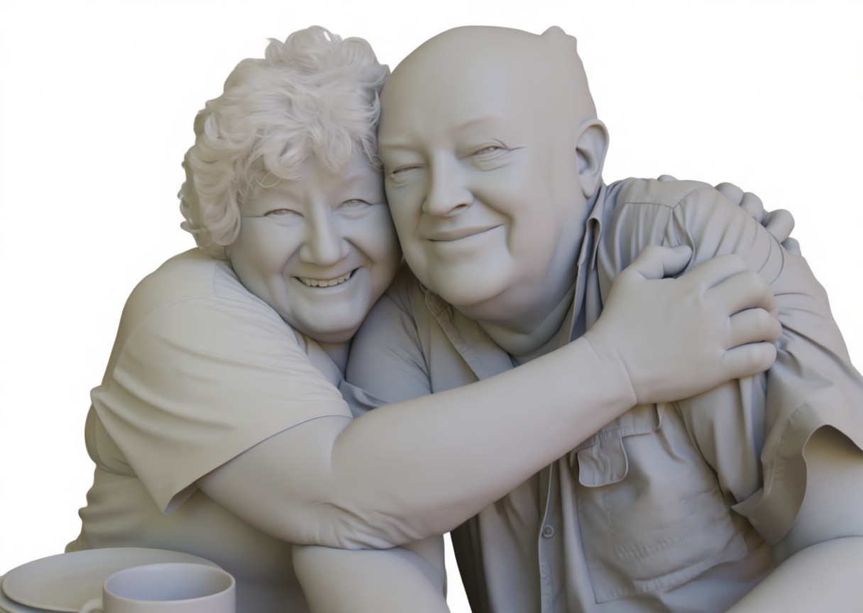 Elderly Couple Sculpture free 3D printable STL