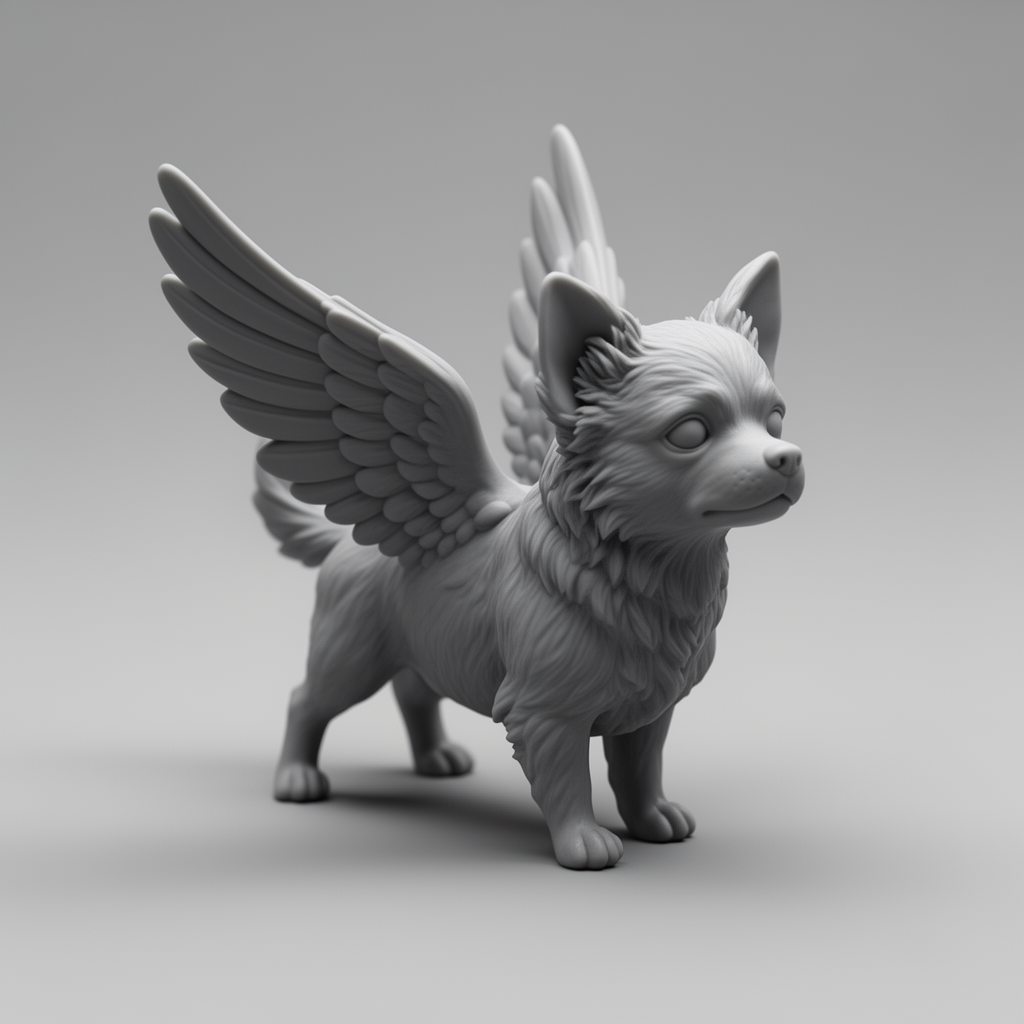 Winged Small Dog Figurine free 3D printable STL