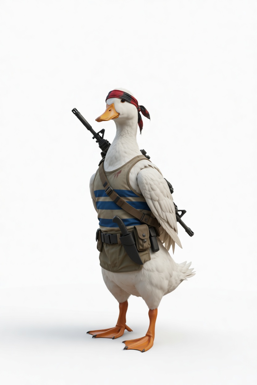 Armed Combat Duck Figurine free 3D printable STL