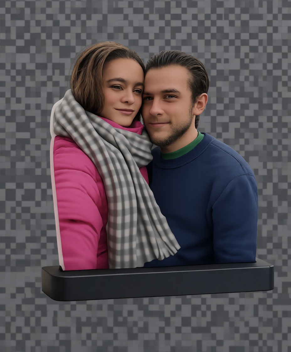 Couple Embrace Bust free 3D printable STL