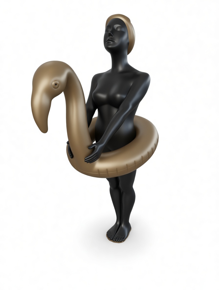 Woman with Flamingo Float Figurine free 3D printable STL