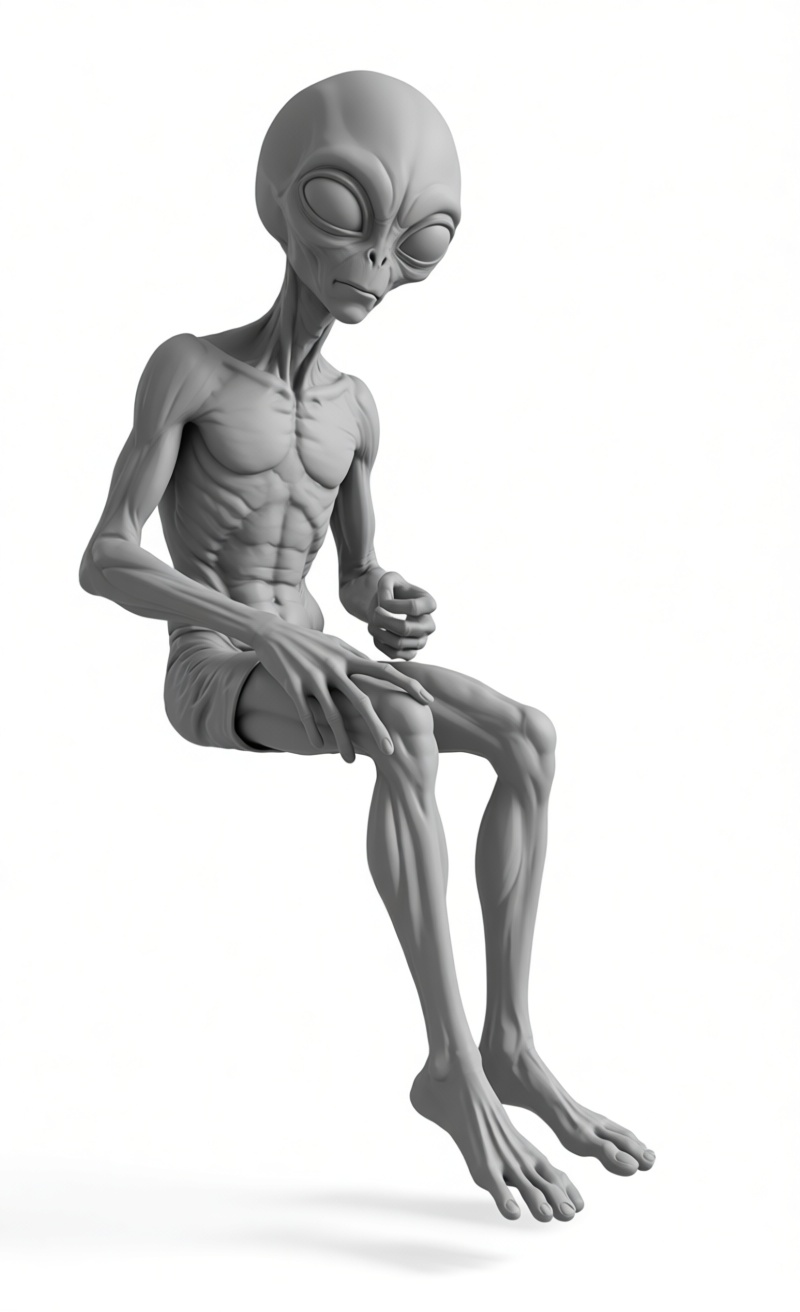 Classic Grey Alien Figurine free 3D printable STL