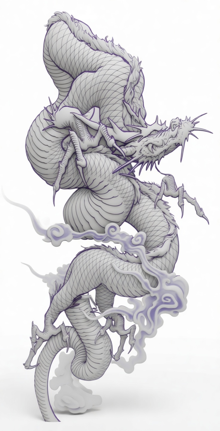 Chinese Dragon Sculpture free 3D printable STL