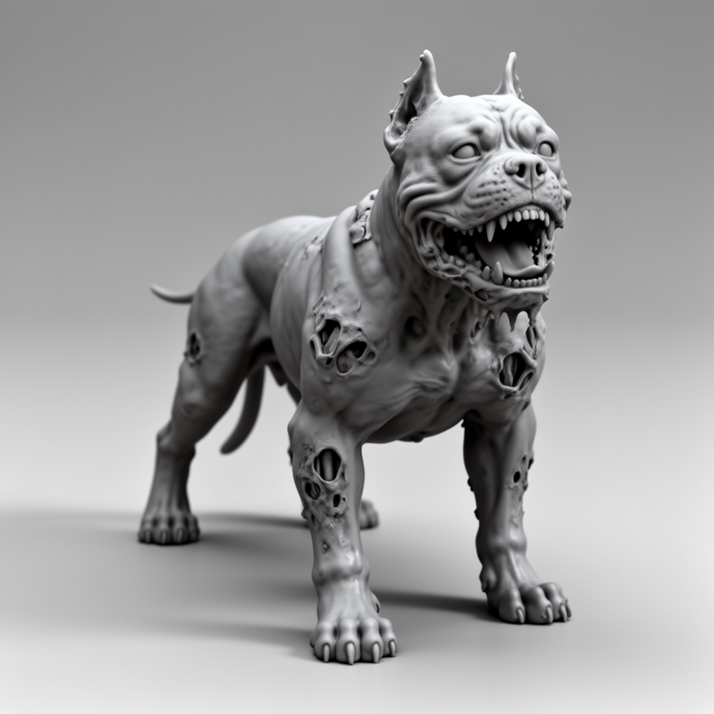 Zombie Mastiff Figurine free 3D printable STL