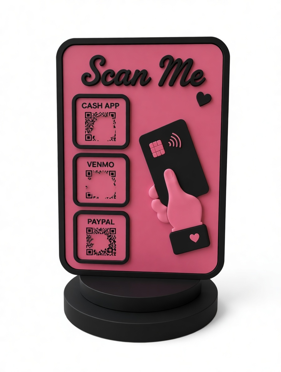 Scan Me Payment Stand free 3D printable STL