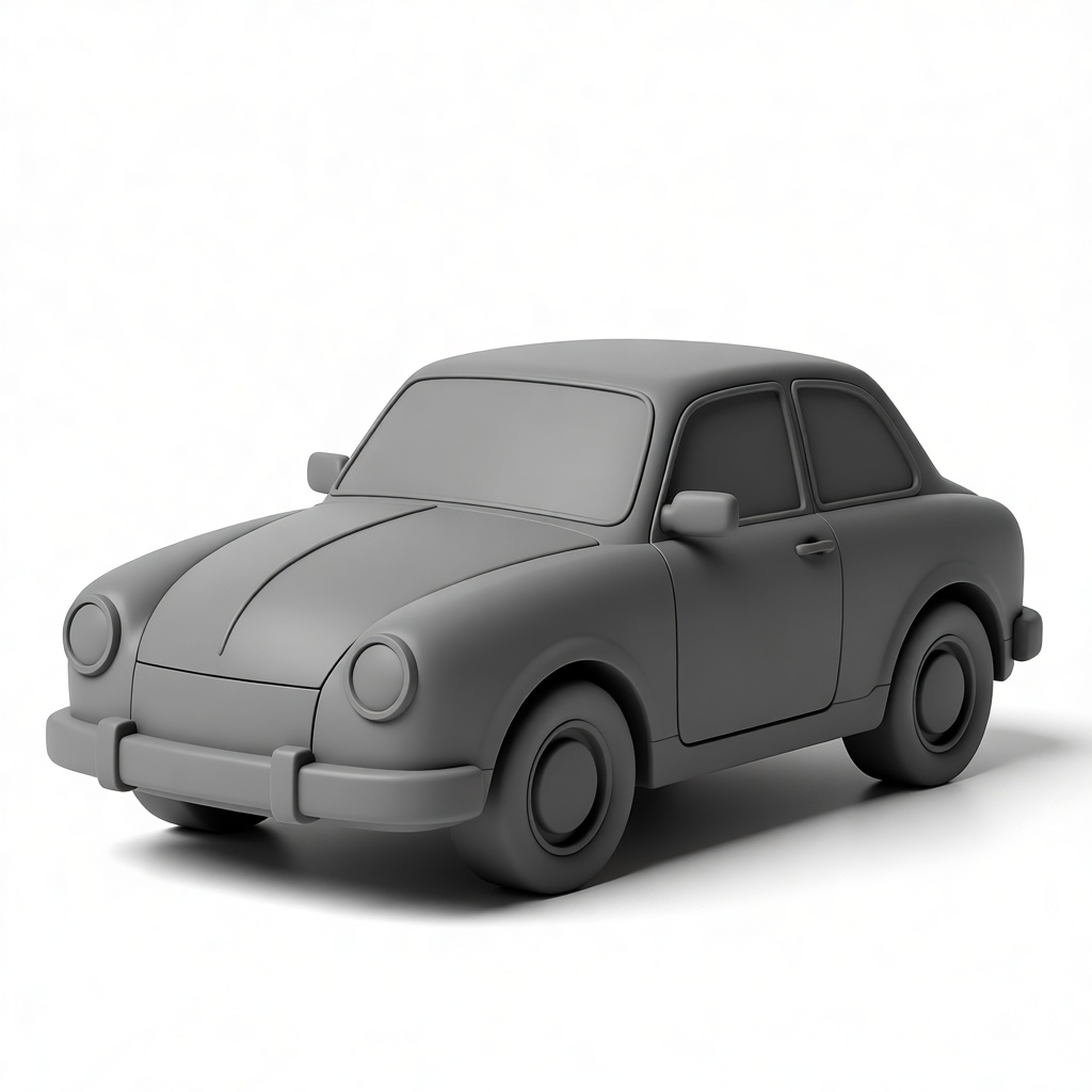 Vintage Compact Car Model free 3D printable STL