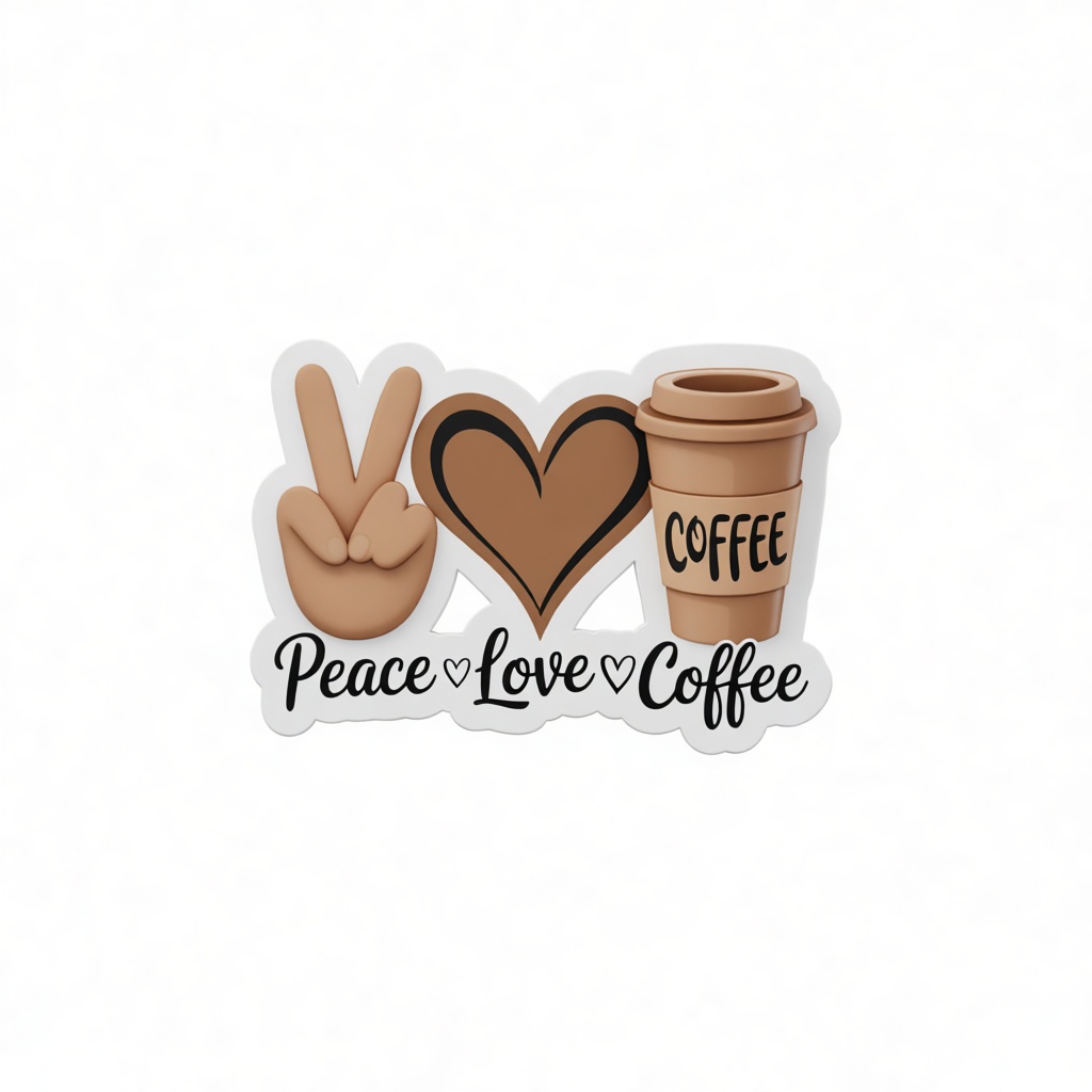Peace Love Coffee Sign free 3D printable STL