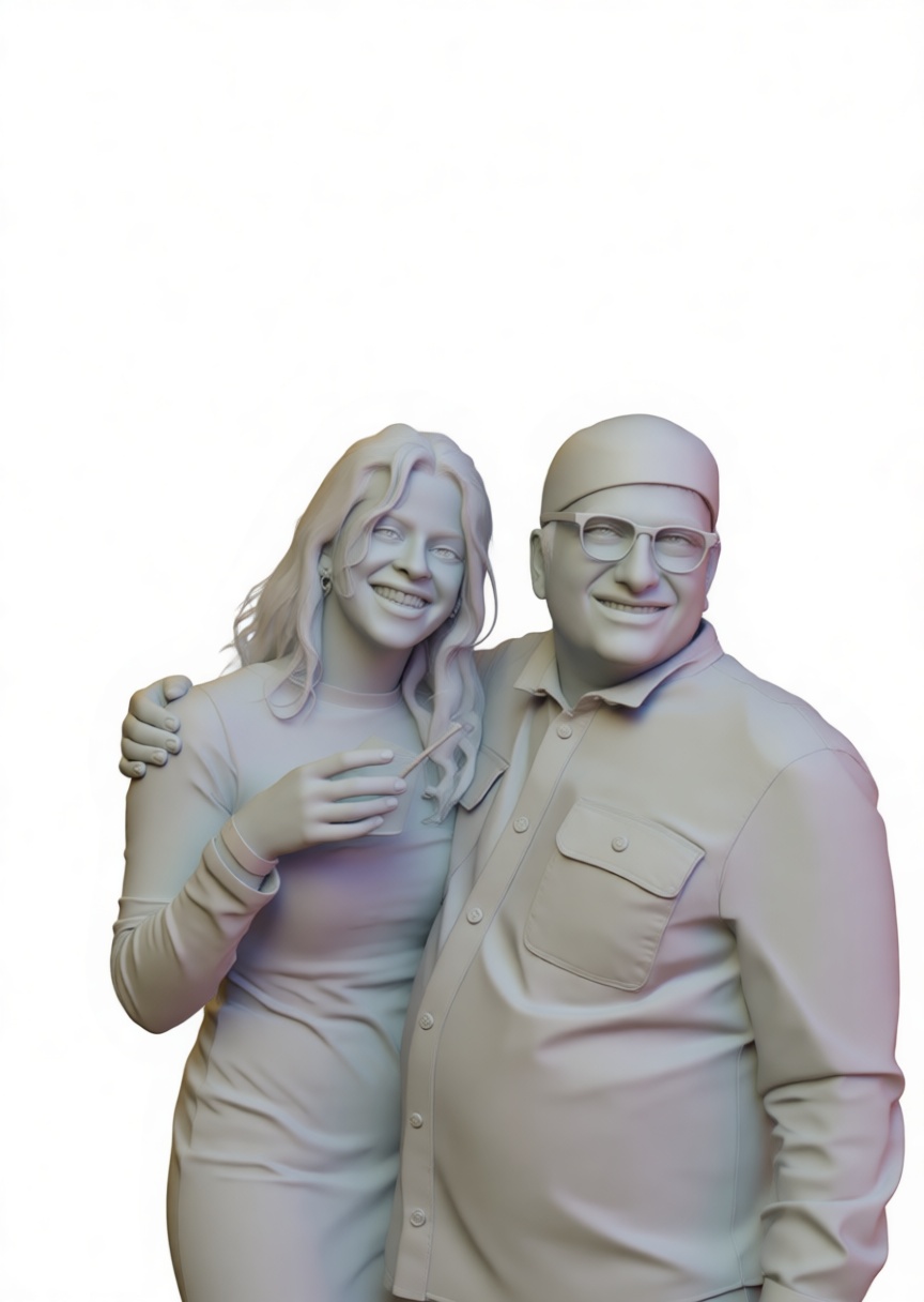 Couple Portrait Sculpture free 3D printable STL