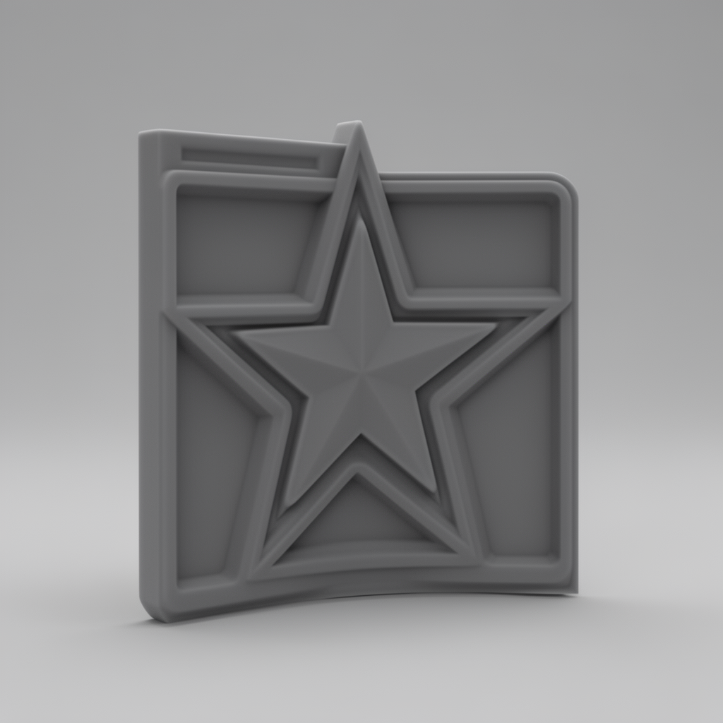 Army Star Patch free 3D printable STL