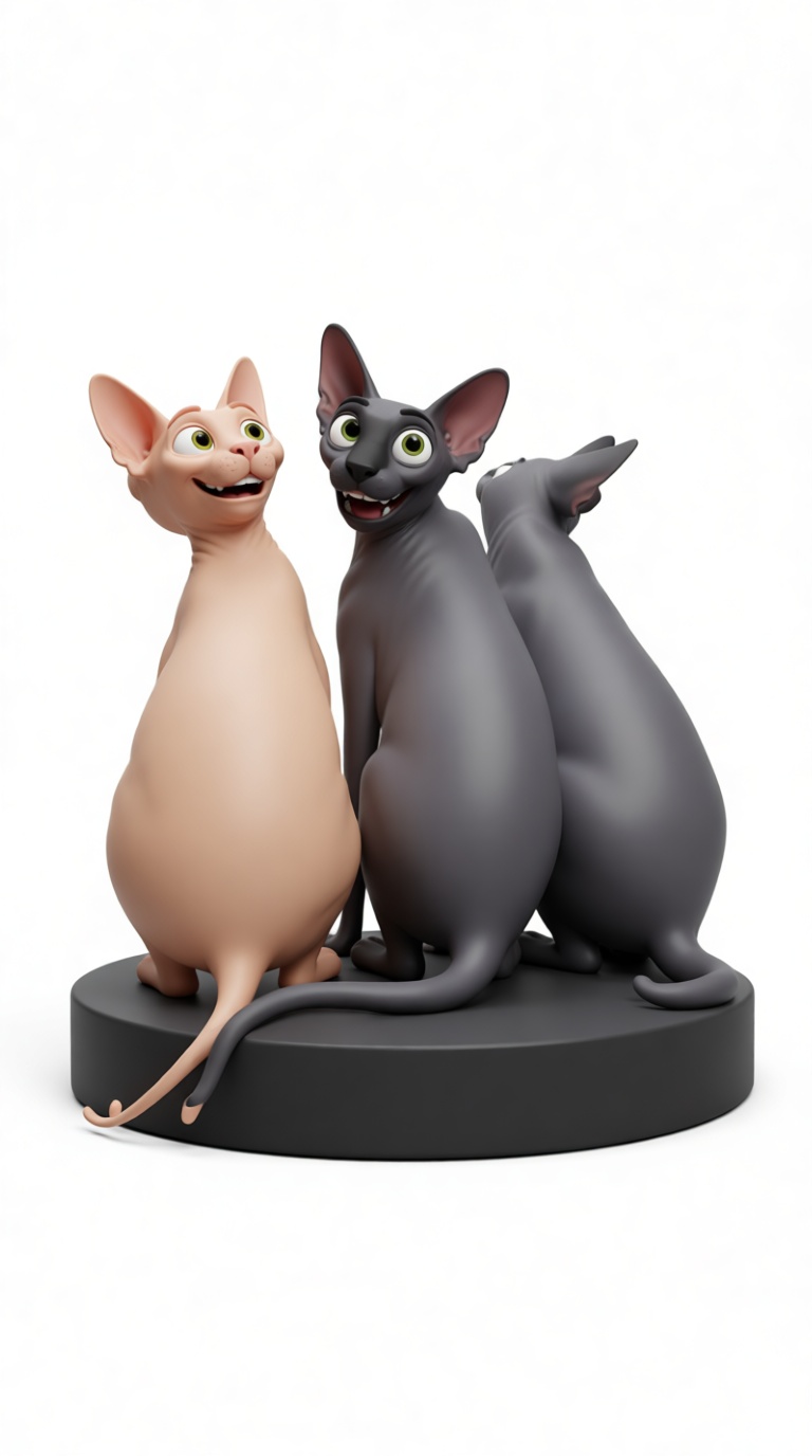 Sphynx Cats Figurine free 3D printable STL