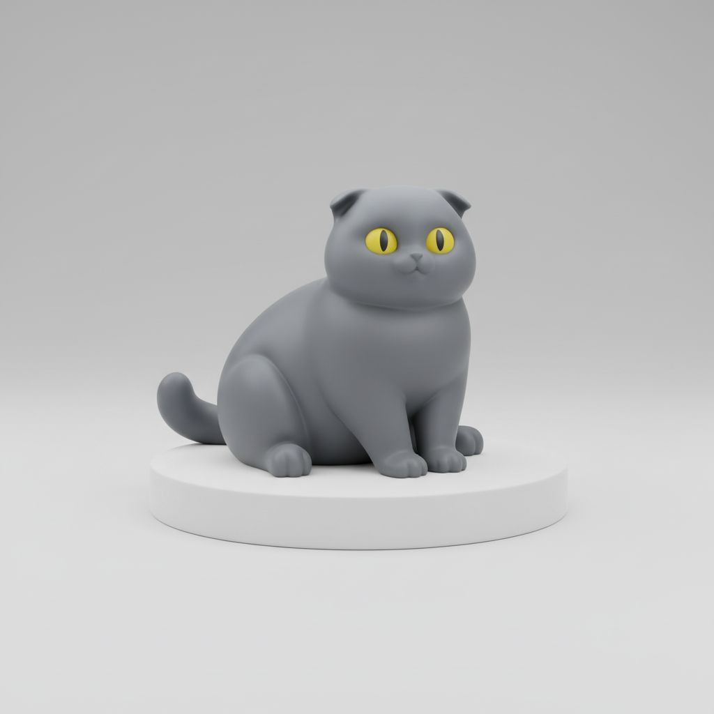 Gray British Shorthair Cat free 3D printable STL