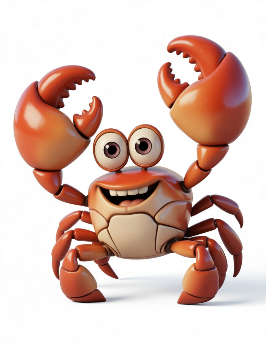 Cute Cartoon Crab Figurine free 3D printable STL