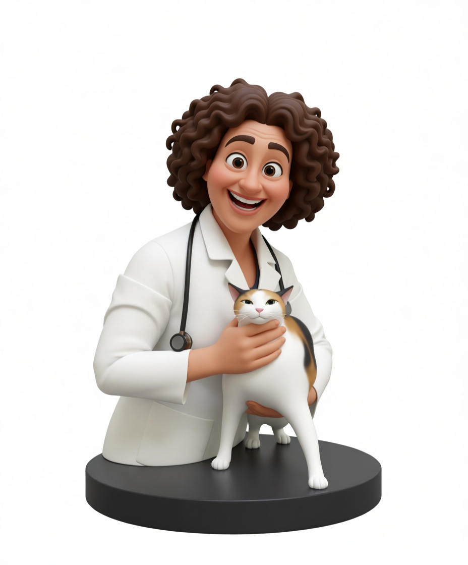 Veterinarian and Cat Figurine free 3D printable STL