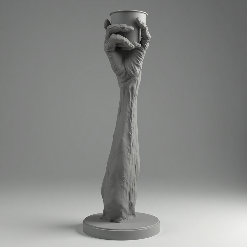 Grotesque Zombie Arm Figurine free 3D printable STL