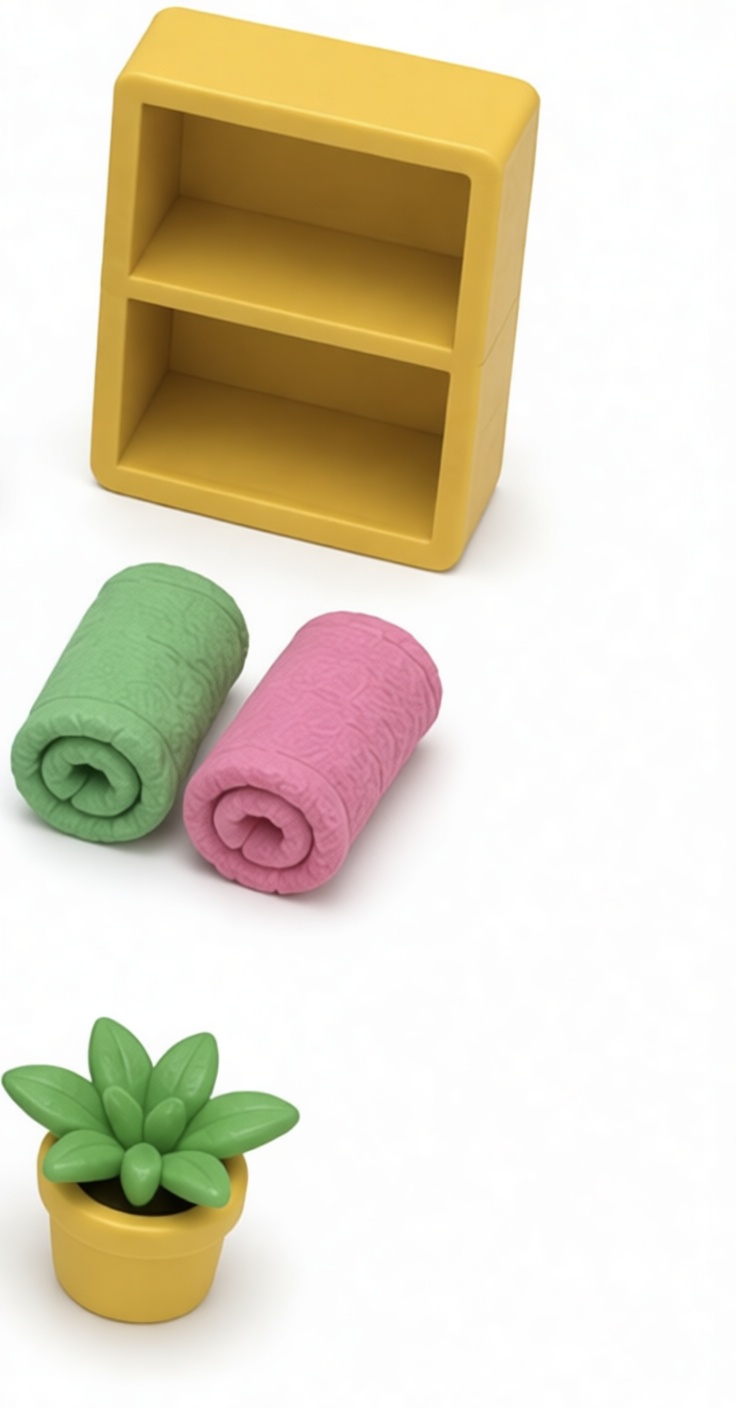 Miniature Yoga Mat and Plant Set free 3D printable STL
