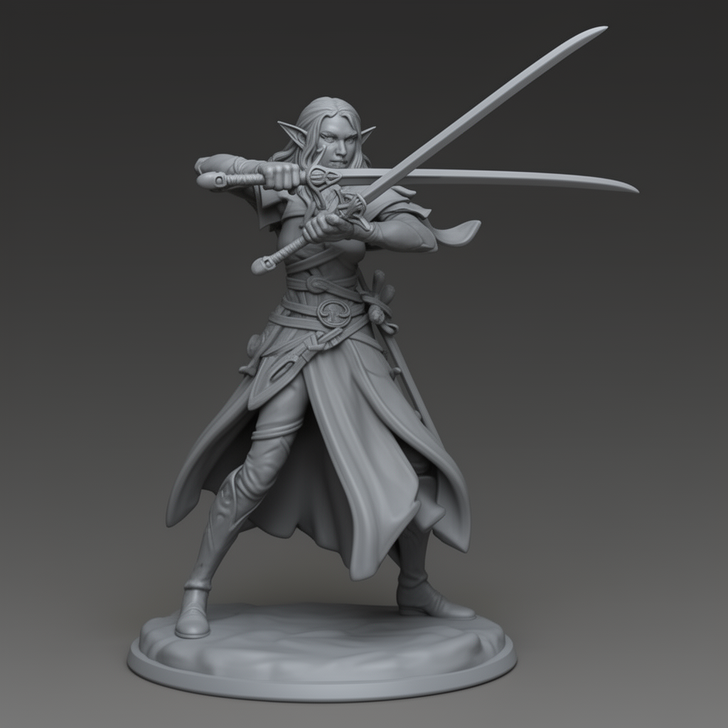 Lorwyn-Shadowmoor Elf Wizard Figurine free 3D printable STL