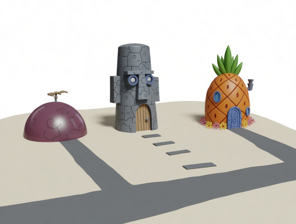 SpongeBob Houses Model free 3D printable STL
