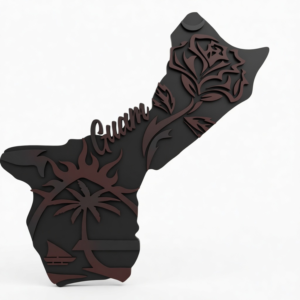 Guam Map Ornament free 3D printable STL