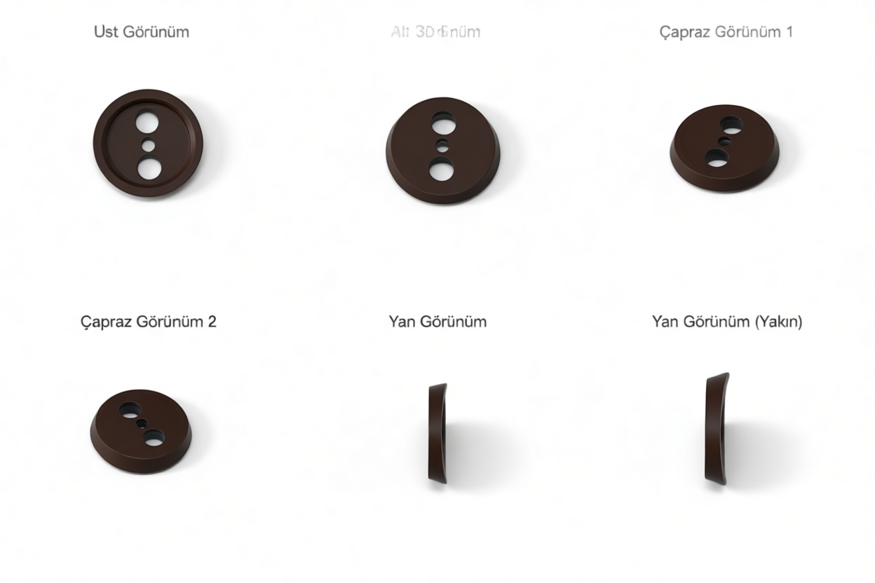 3-Hole Button Model free 3D printable STL