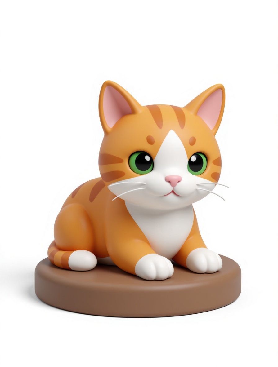 Orange Tabby Cat Figurine free 3D printable STL