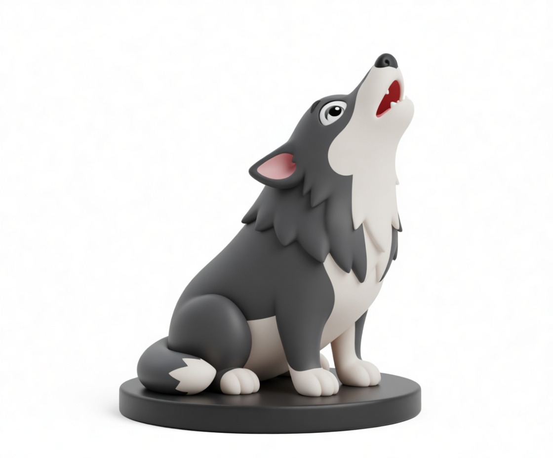 Howling Husky Figurine free 3D printable STL