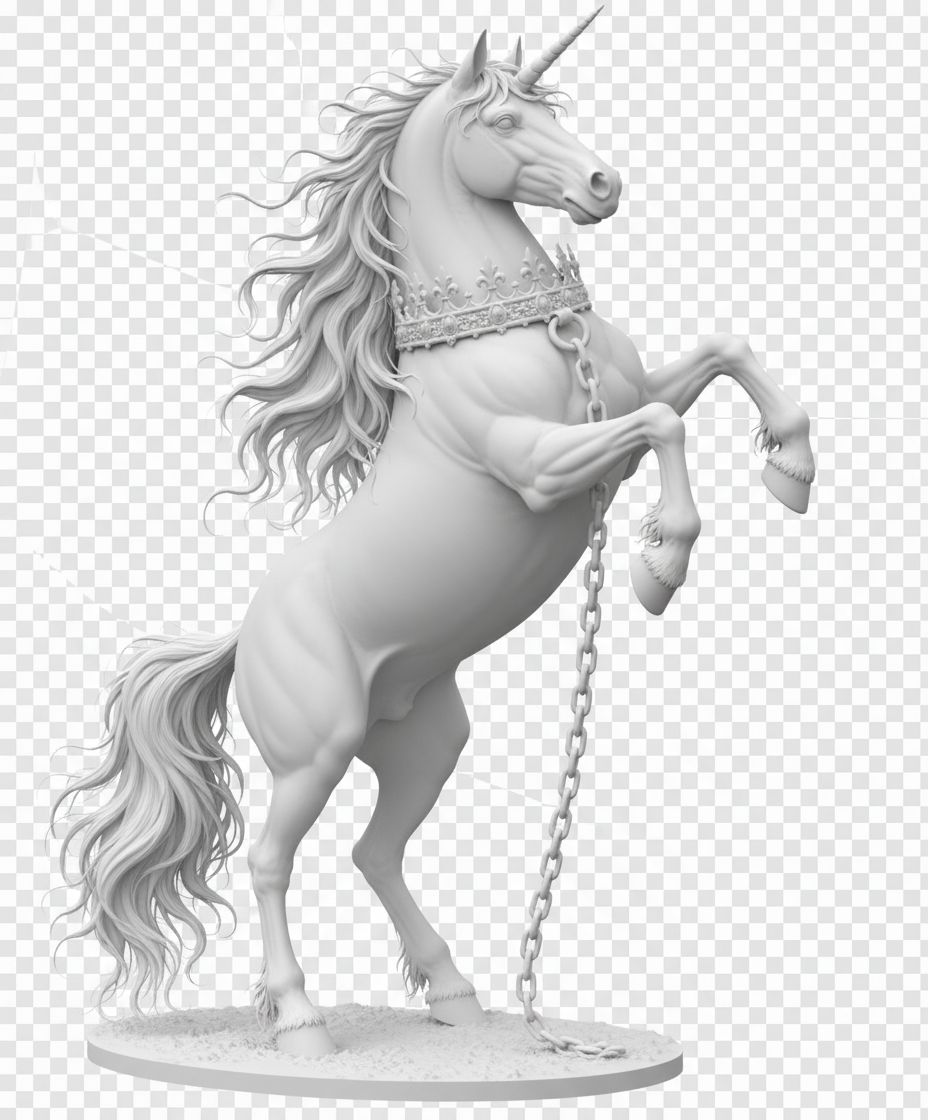 Unicorn Rearing Figurine free 3D printable STL