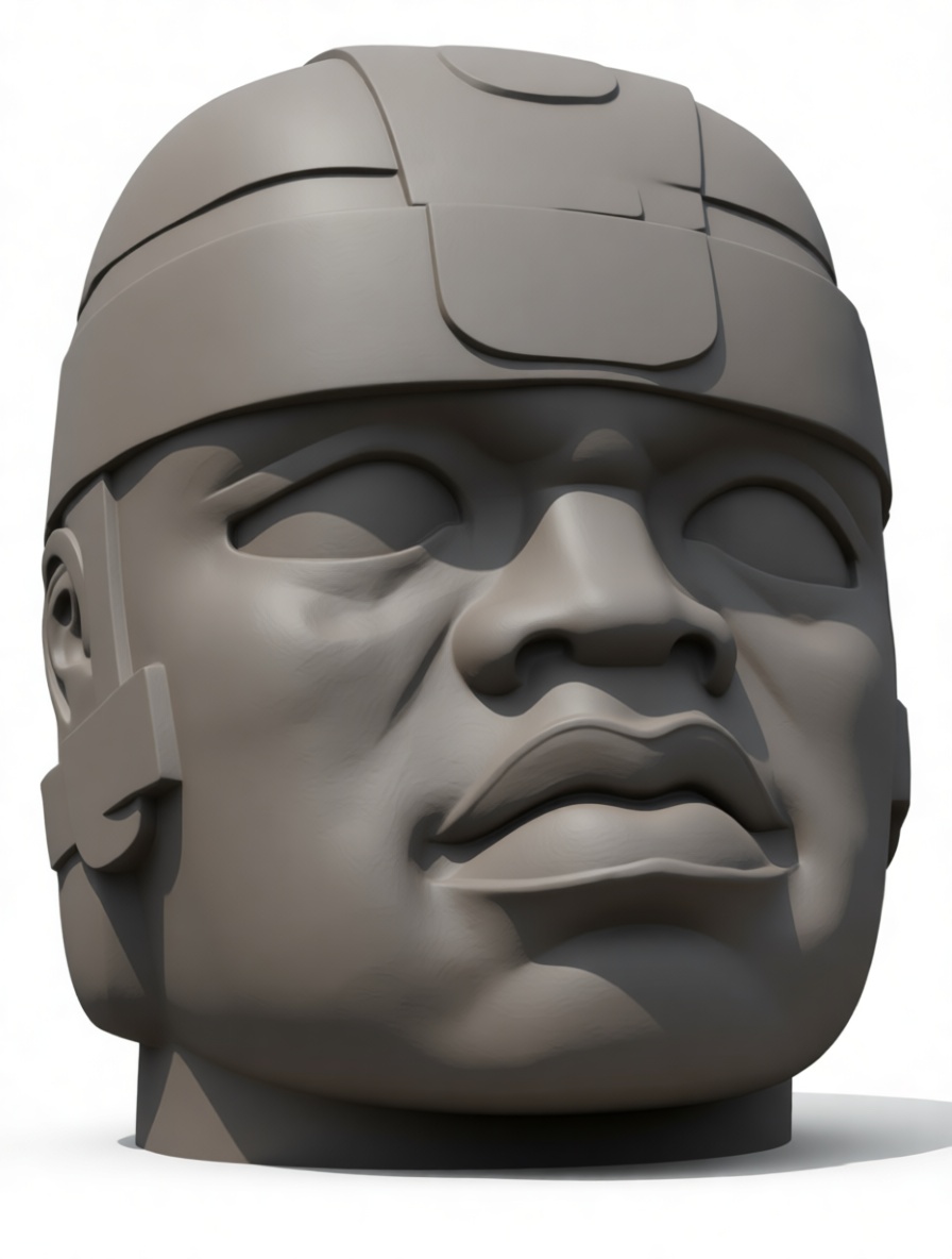 Olmec Colossal Head Bust - Free 3D Printable STL File