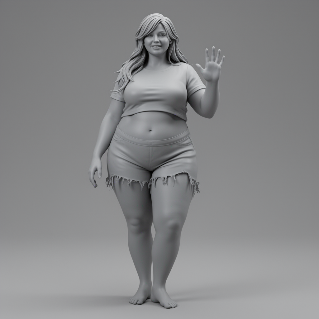 Chubby Woman Figurine free 3D printable STL