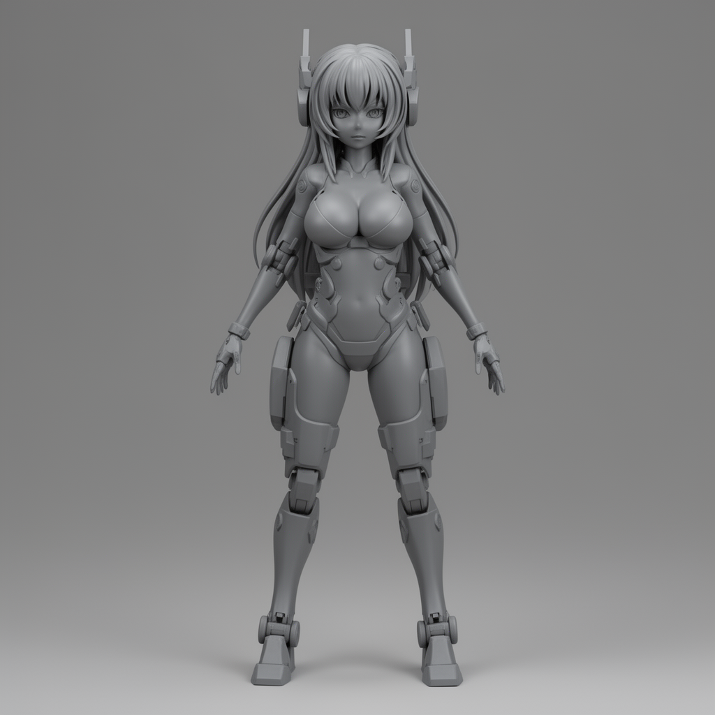 Hybrid Robot Anime Figurine free 3D printable STL