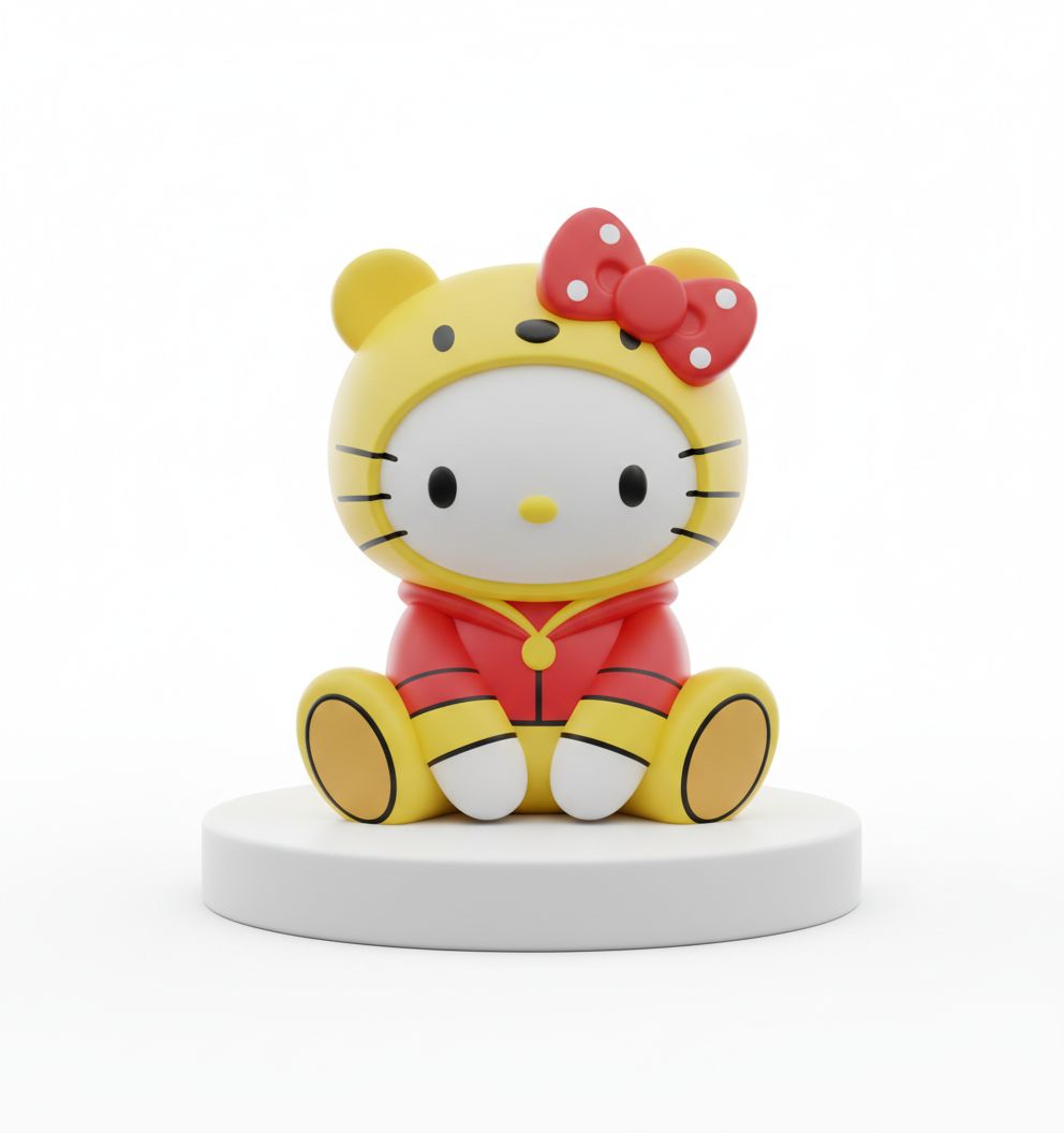 Hello Kitty Bear Figurine free 3D printable STL
