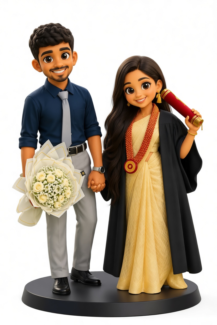 Graduation Couple Figurine free 3D printable STL
