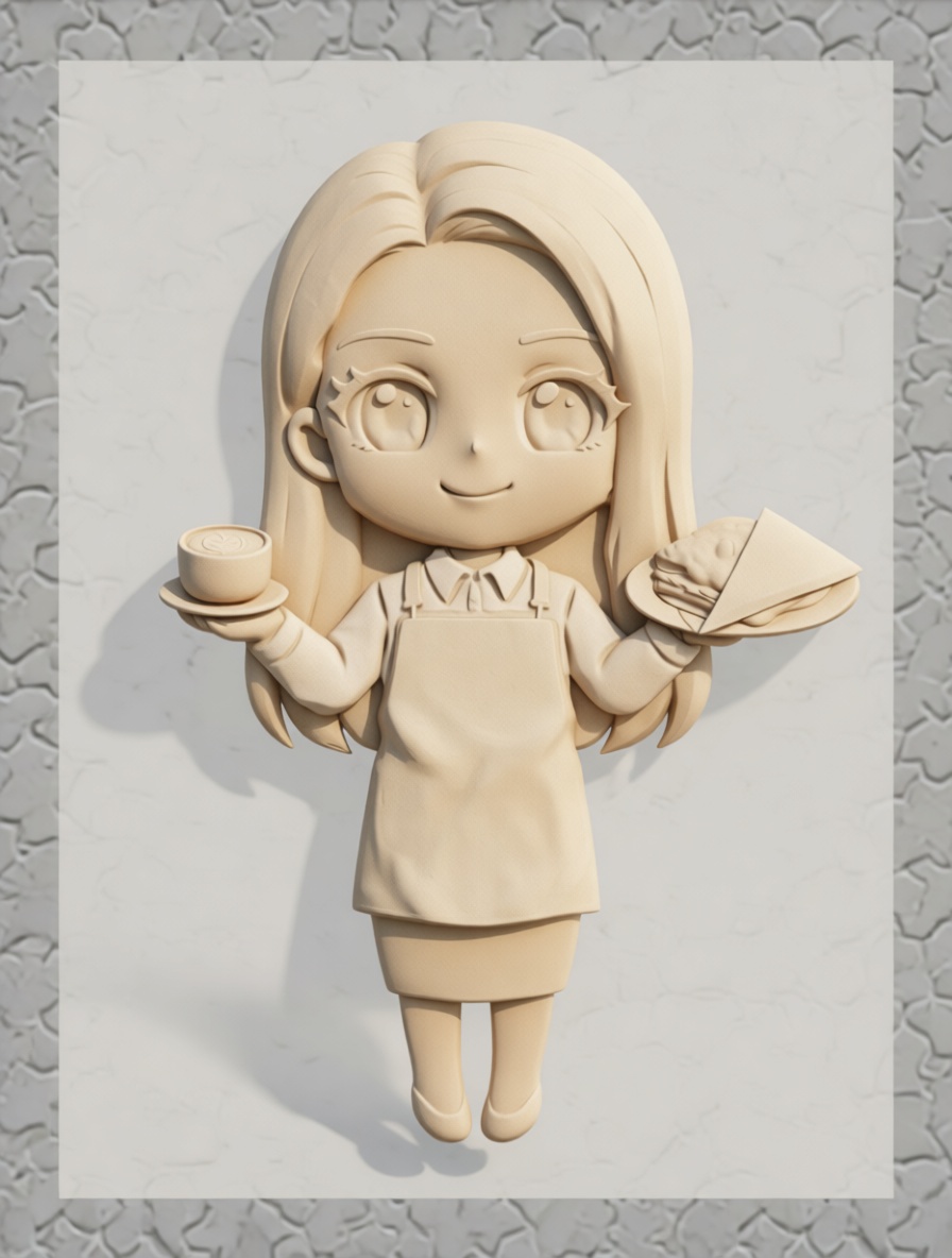 Cute Barista Figurine free 3D printable STL