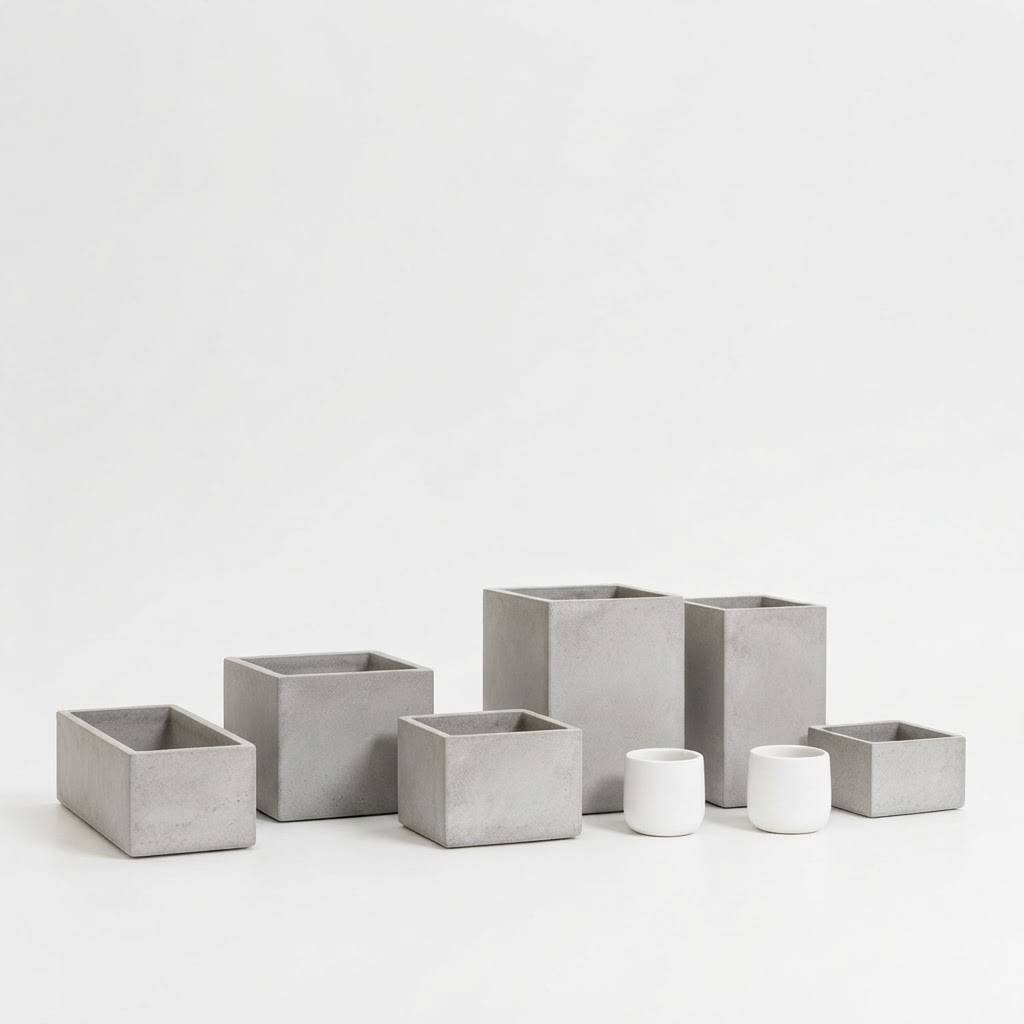 Minimalist Concrete Planters free 3D printable STL