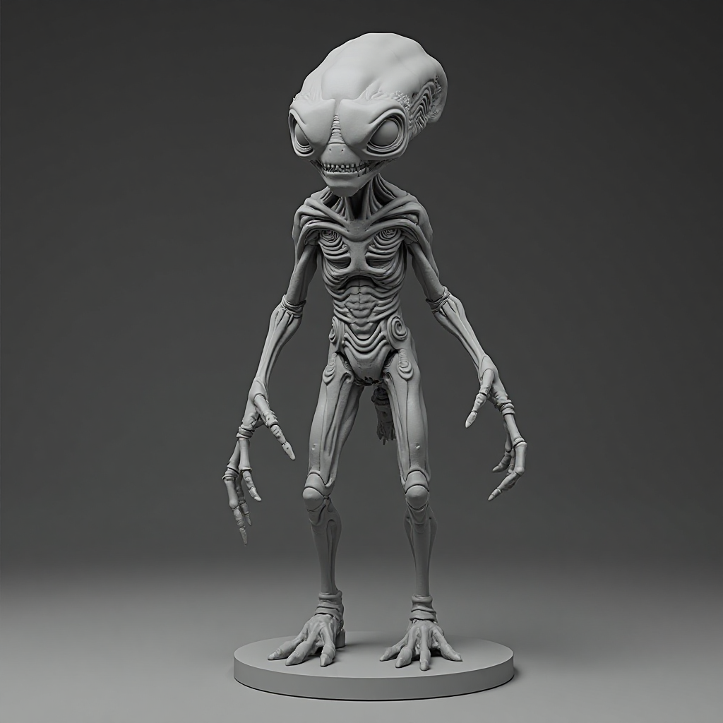 Scary Alien Figurine free 3D printable STL