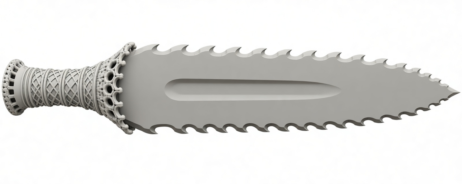 Ornate Serrated Dagger free 3D printable STL