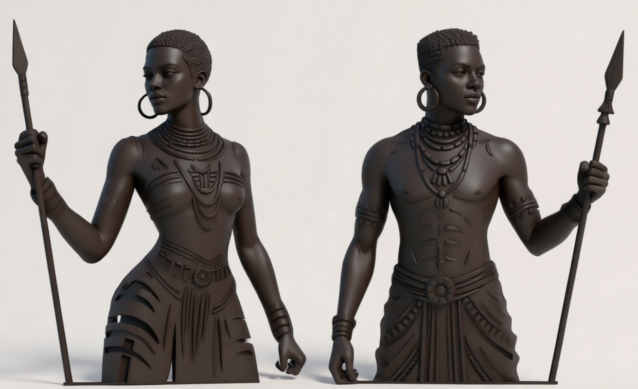 Tribal Warrior Figurines free 3D printable STL