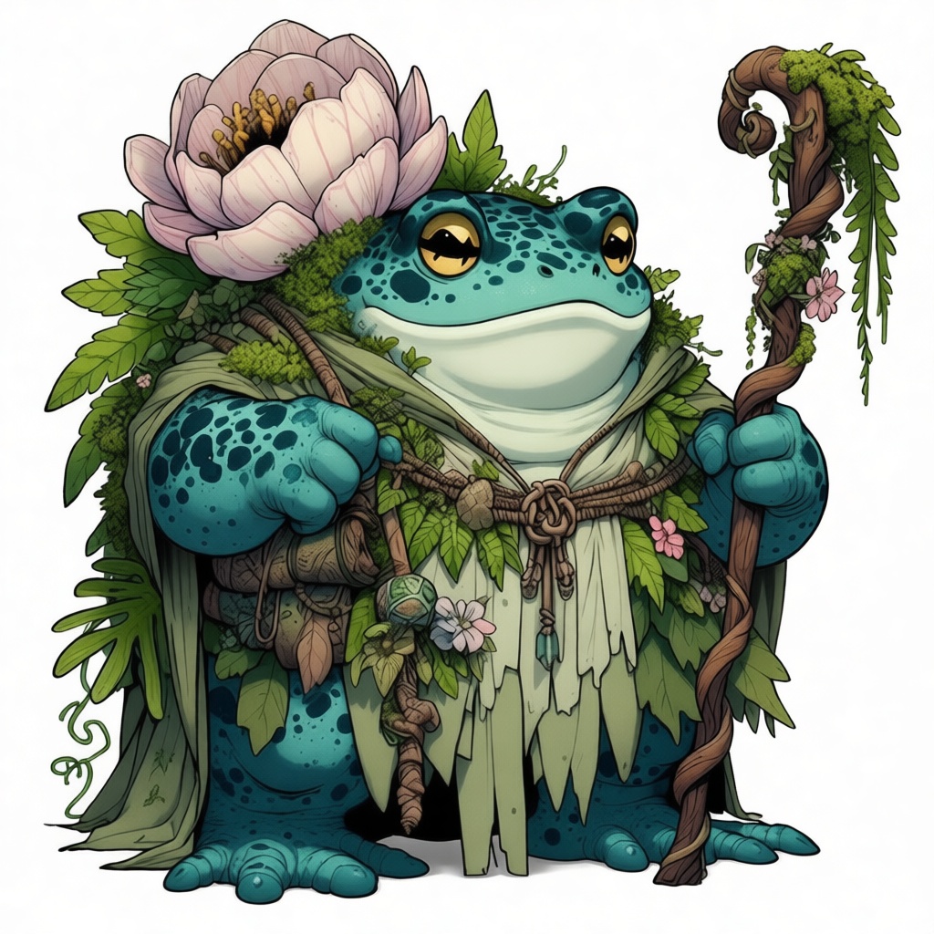 Frog Druid Figurine free 3D printable STL