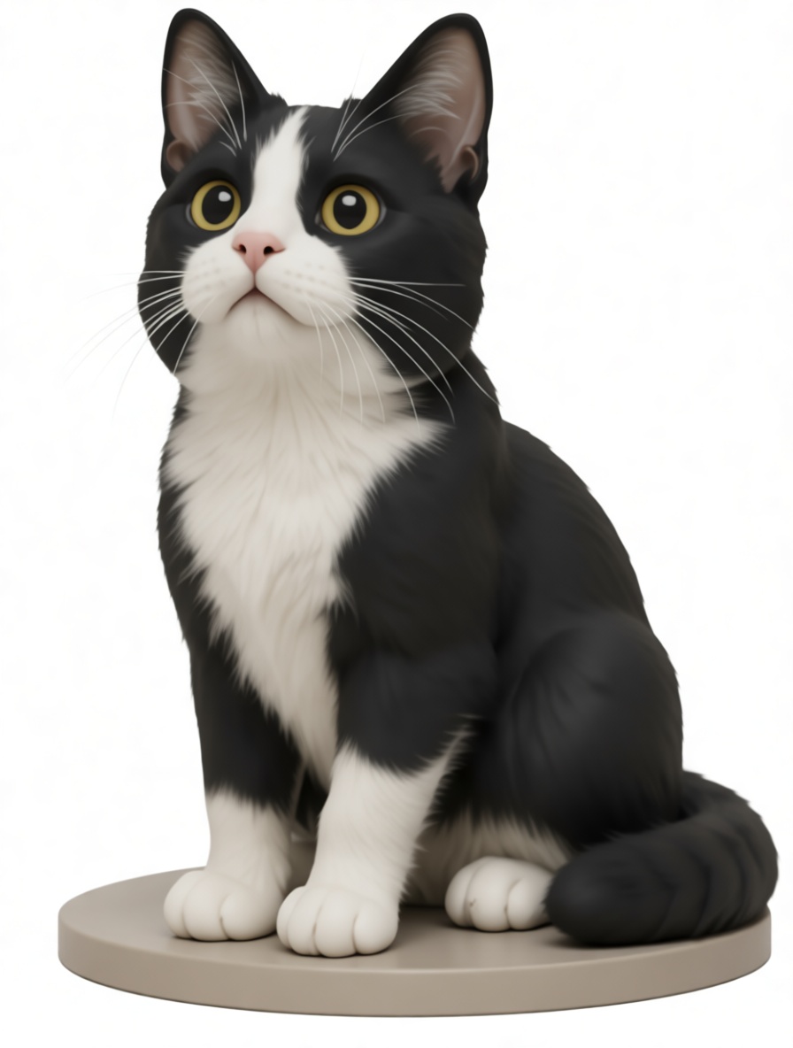 Tuxedo Cat Figurine free 3D printable STL