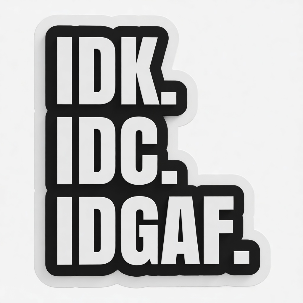 IDK IDC IDGAF Sign - Free 3D Printable STL File