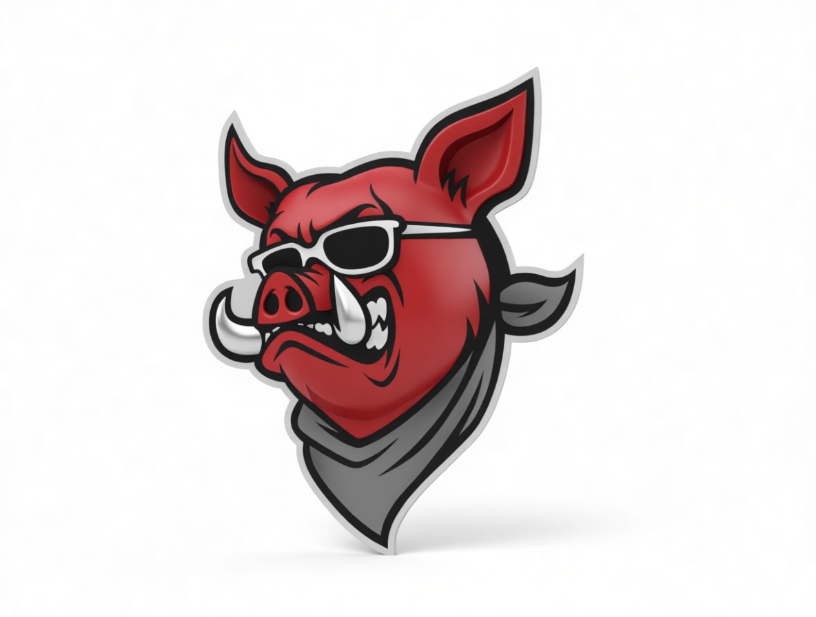 Angry Boar Head Emblem free 3D printable STL
