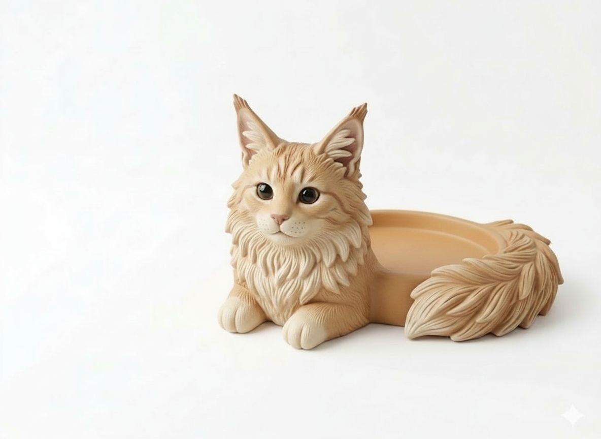 Maine Coon Cat Figurine free 3D printable STL