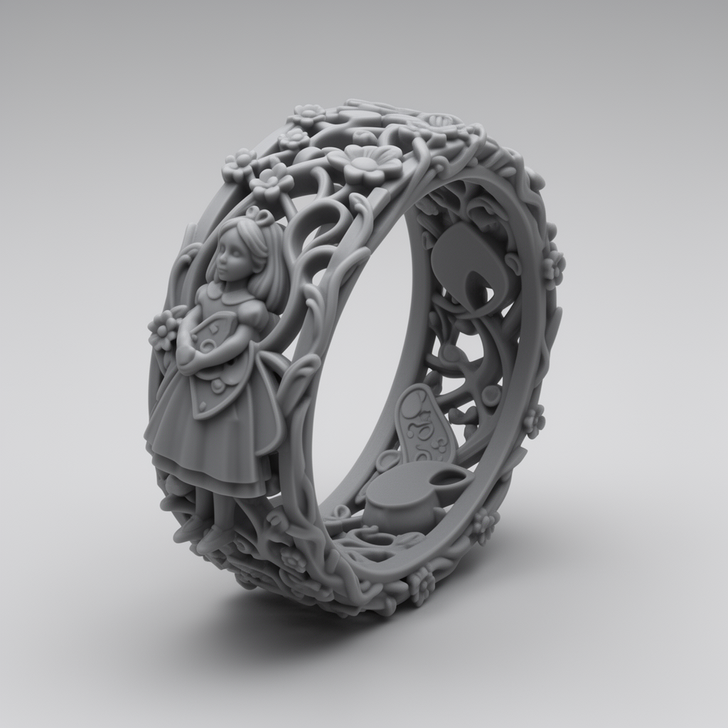 Alice Wonderland Bracelet free 3D printable STL