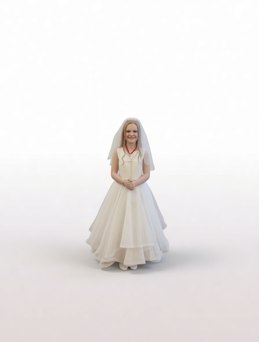 Girl in Communion Dress Figurine free 3D printable STL