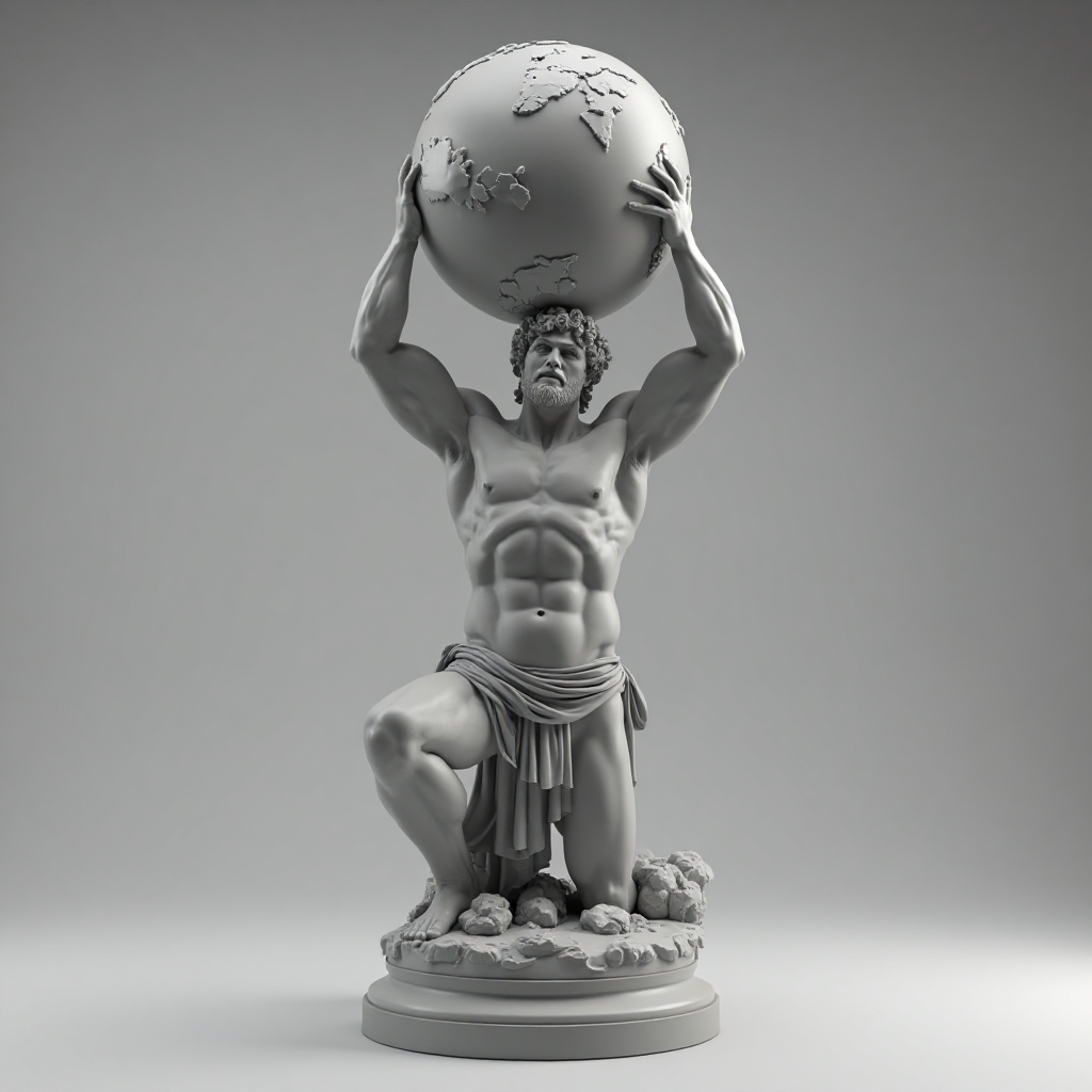 Atlas Muscular Man Sculpture free 3D printable STL