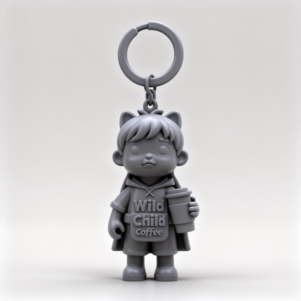Wild Child Coffee Keychain free 3D printable STL
