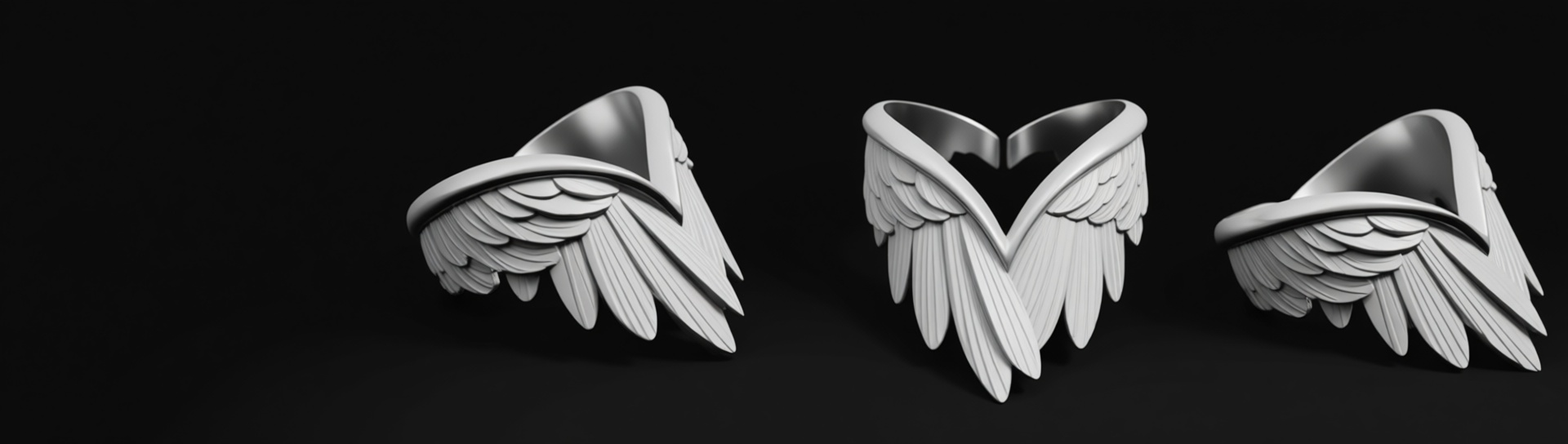 Angel Wings Ring free 3D printable STL