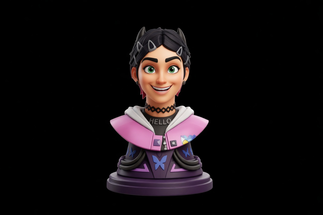 Goth Girl Bust free 3D printable STL